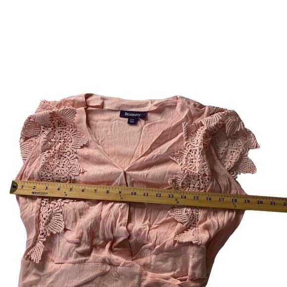 Roaman’s Women's Crinkle Wrap Maxi Dress Size 12W‎ Blush Pink - Picture 4 of 13